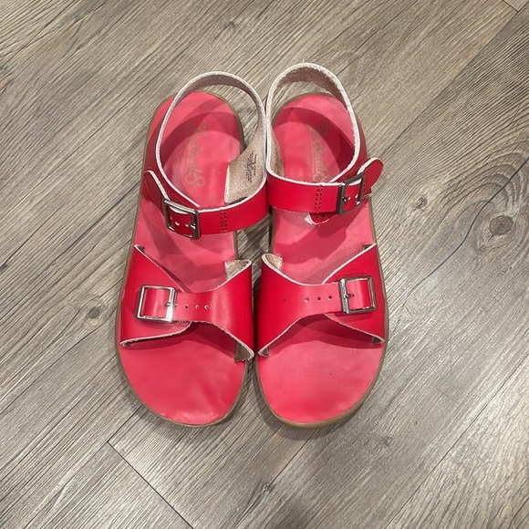 Footmates Tide Red Leather Sandals Sz 2 - Picture 3 of 11